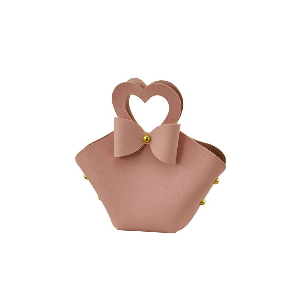 BORSETTA CUORE GRANDE ROSA ANTICO 12X13